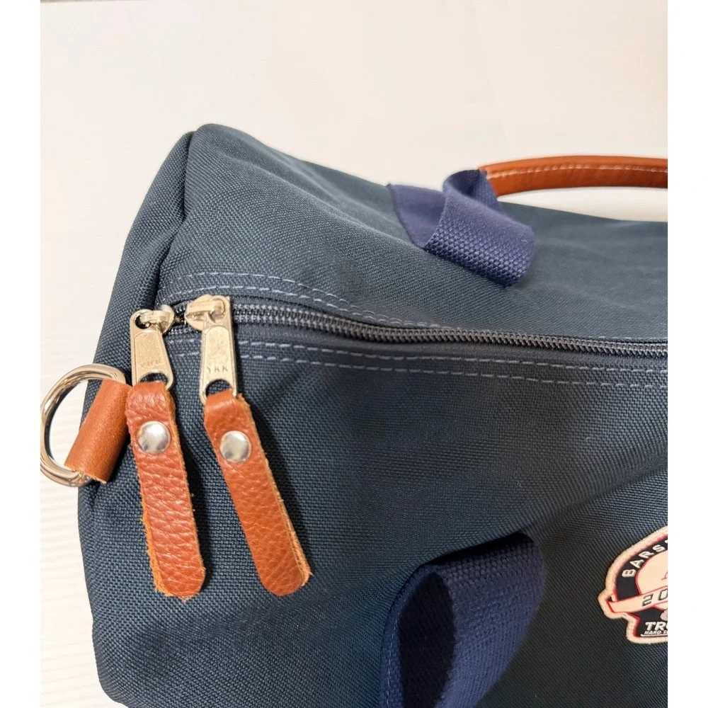 Peter Millar Barstool Classic 2022 Duffle Bag‎ Navy Canvas Leather Trim